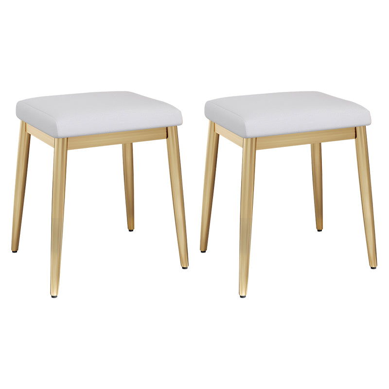 Stylish Pouf Ottoman Solid Color Water Resistant Rectangle Footstool Ottoman