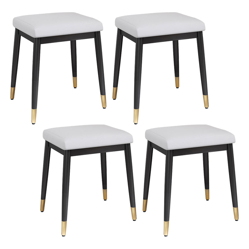 Stylish Pouf Ottoman Solid Color Water Resistant Rectangle Footstool Ottoman