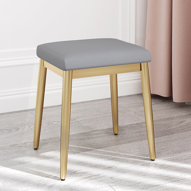 Stylish Pouf Ottoman Solid Color Water Resistant Rectangle Footstool Ottoman