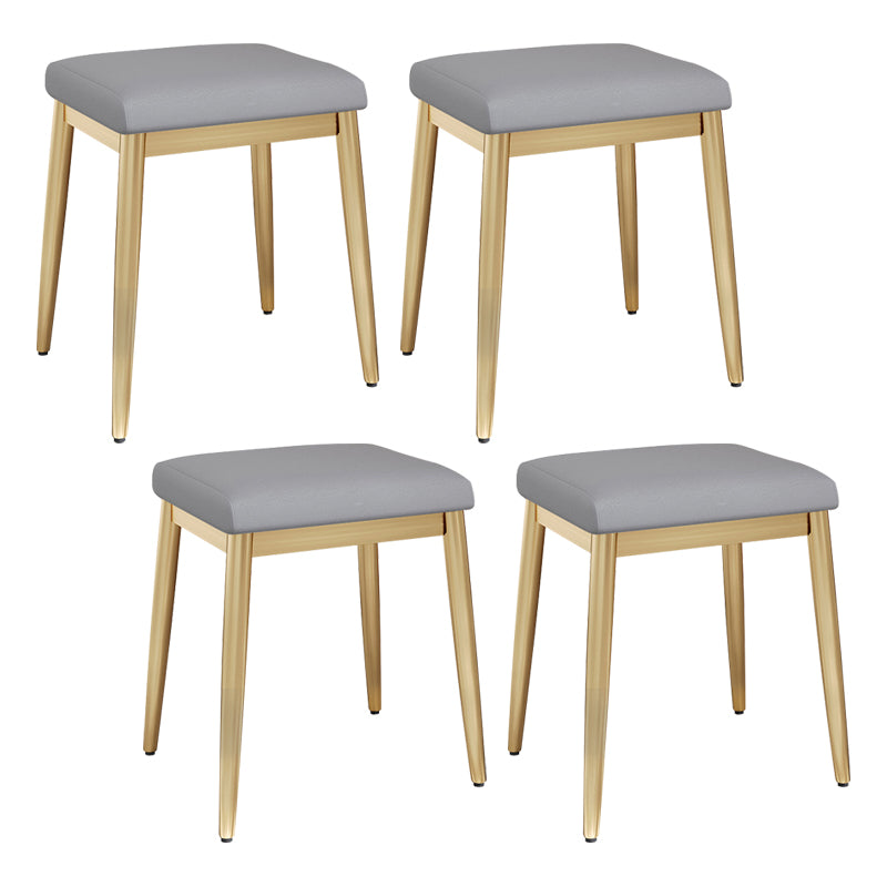 Stylish Pouf Ottoman Solid Color Water Resistant Rectangle Footstool Ottoman