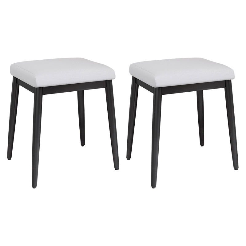 Stylish Pouf Ottoman Solid Color Water Resistant Rectangle Footstool Ottoman