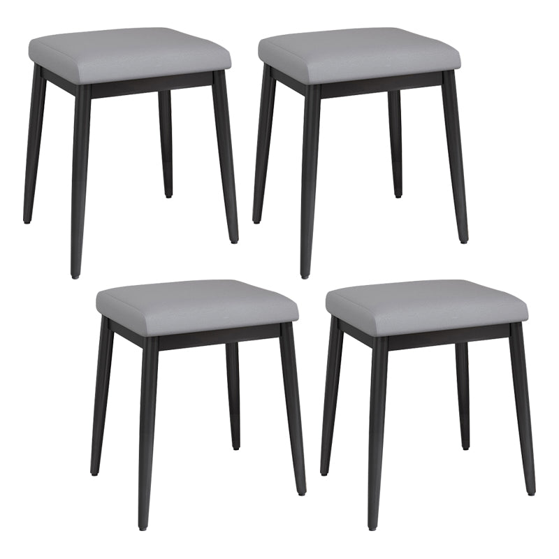 Stylish Pouf Ottoman Solid Color Water Resistant Rectangle Footstool Ottoman