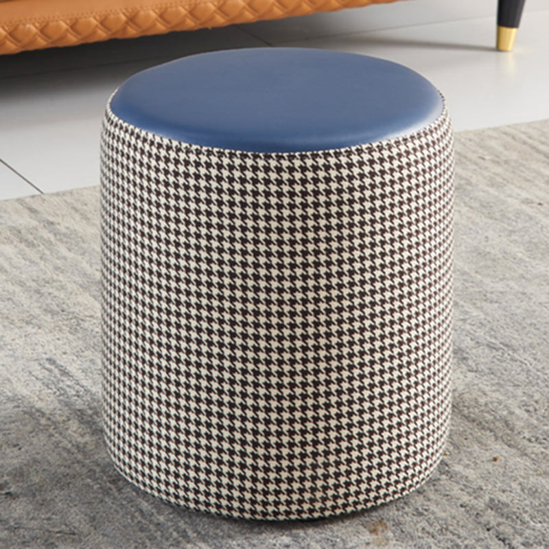 Modern Contrast Color Boucle Pouf Cylinder Shape Cotton Scratch Fool Stool Ottoman