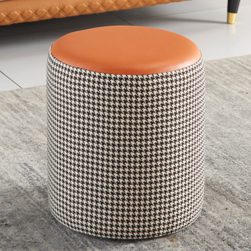 Modern Contrast Color Boucle Pouf Cylinder Shape Cotton Scratch Fool Stool Ottoman