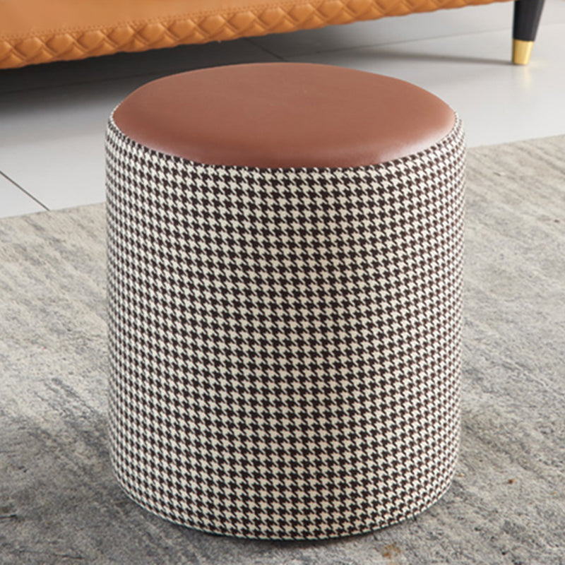 Modern Contrast Color Boucle Pouf Cylinder Shape Cotton Scratch Fool Stool Ottoman