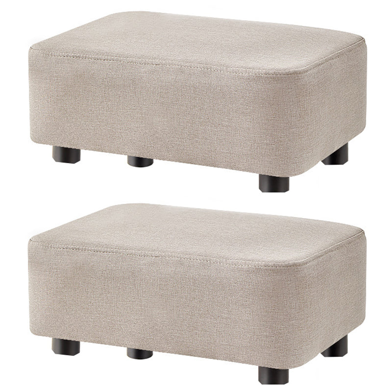 Contemporary Ottoman Solid Color Water Resistant Leather Rectangle Footstool Ottoman