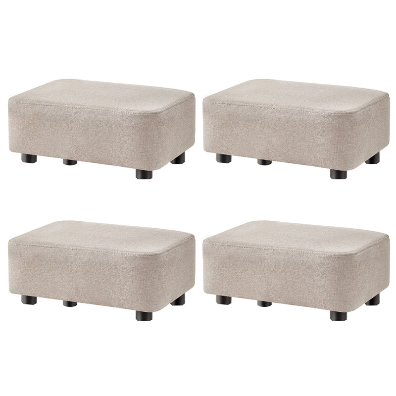 Contemporary Ottoman Solid Color Water Resistant Leather Rectangle Footstool Ottoman