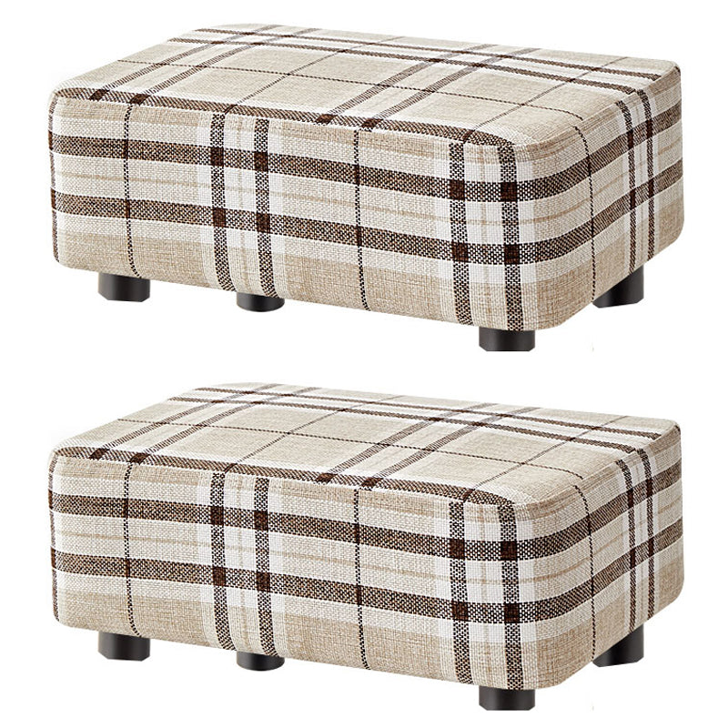 Contemporary Ottoman Solid Color Water Resistant Leather Rectangle Footstool Ottoman