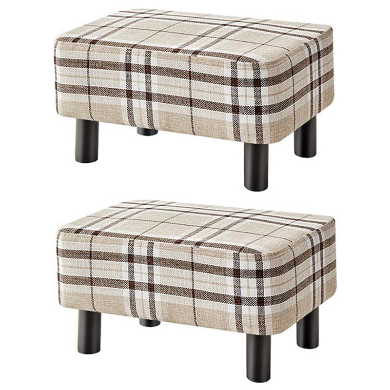 Contemporary Ottoman Solid Color Water Resistant Leather Rectangle Footstool Ottoman