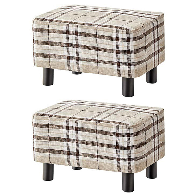 Contemporary Ottoman Solid Color Water Resistant Leather Rectangle Footstool Ottoman