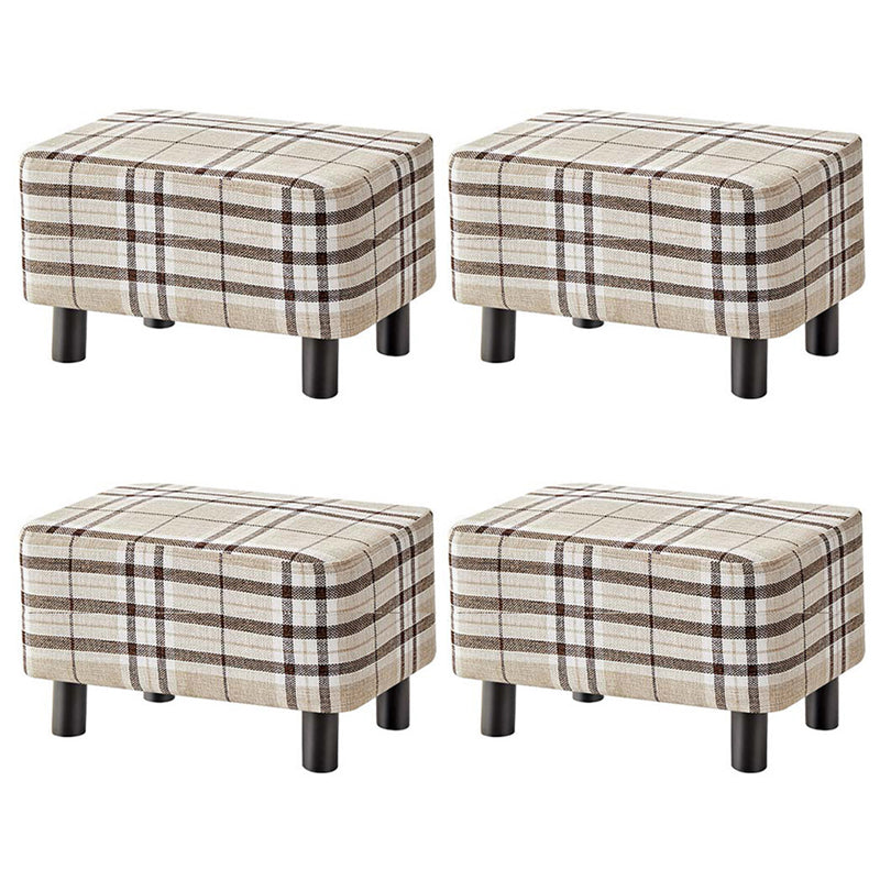 Contemporary Ottoman Solid Color Water Resistant Leather Rectangle Footstool Ottoman