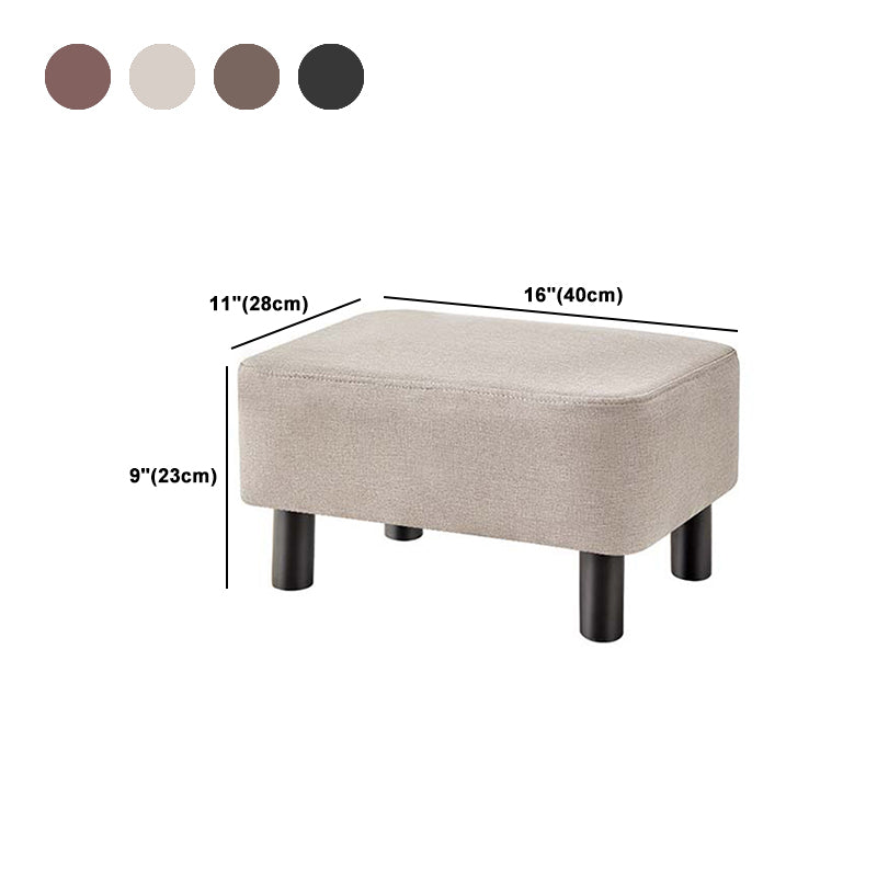 Contemporary Ottoman Solid Color Water Resistant Leather Rectangle Footstool Ottoman