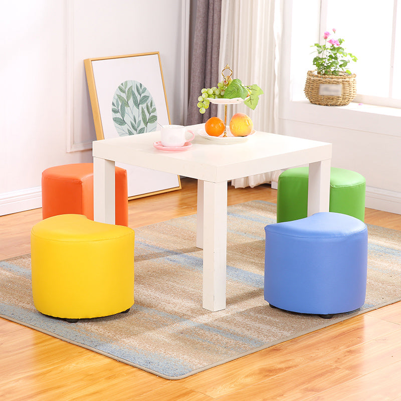 Modern Specialty Target Pouf Plain PU Leather Water Resistant Ottoman Taverna