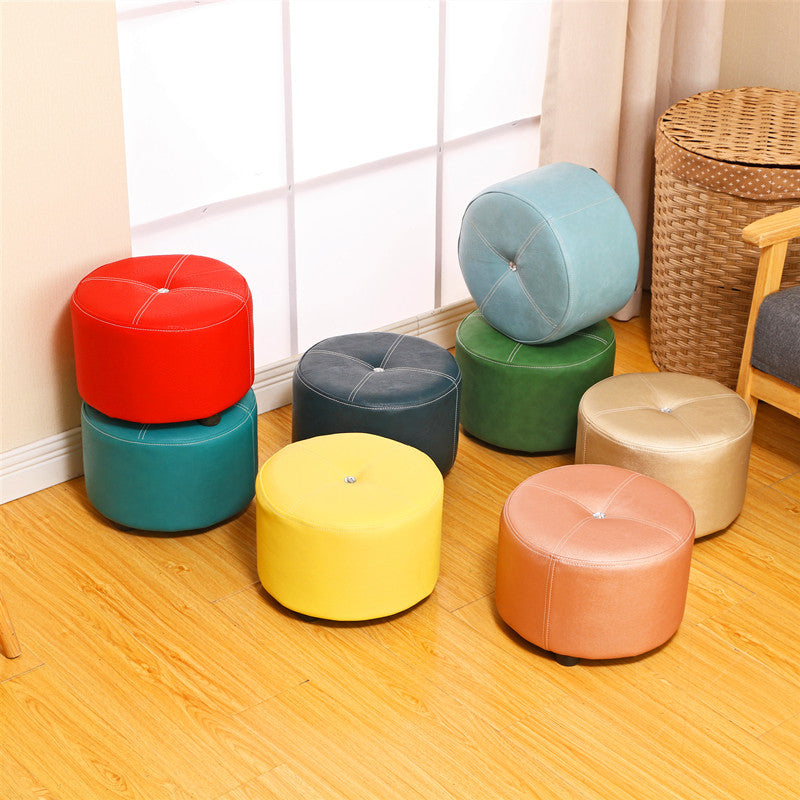 Pure Color Stain Resistant Standard Round Modern Yellow for Living Room