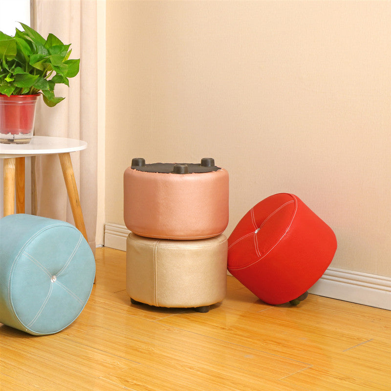 Pure Color Stain Resistant Standard Round Modern Yellow for Living Room