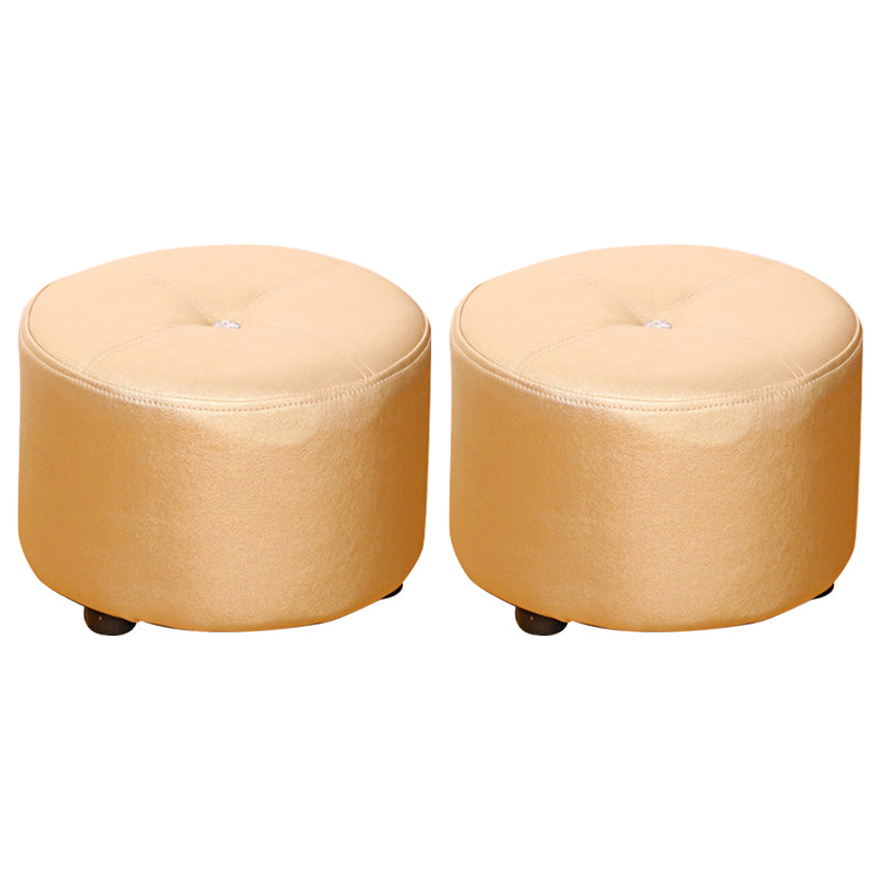 Pure Color Stain Resistant Standard Round Modern Yellow for Living Room