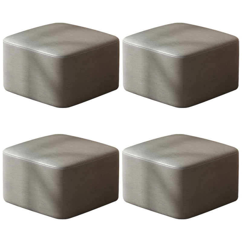 Modern Stain Resistant Standard Round Yellow Leather Ottoman for Living Room