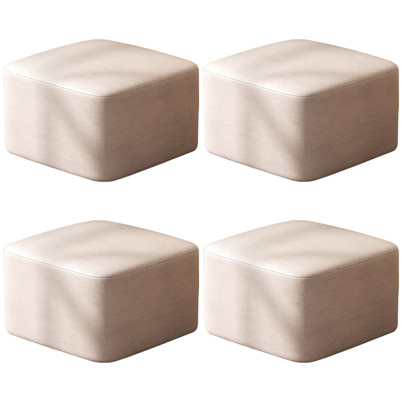 Modern Stain Resistant Standard Round Yellow Leather Ottoman for Living Room