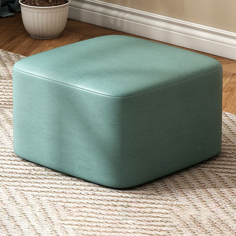 Modern Stain Resistant Standard Round Yellow Leather Ottoman for Living Room