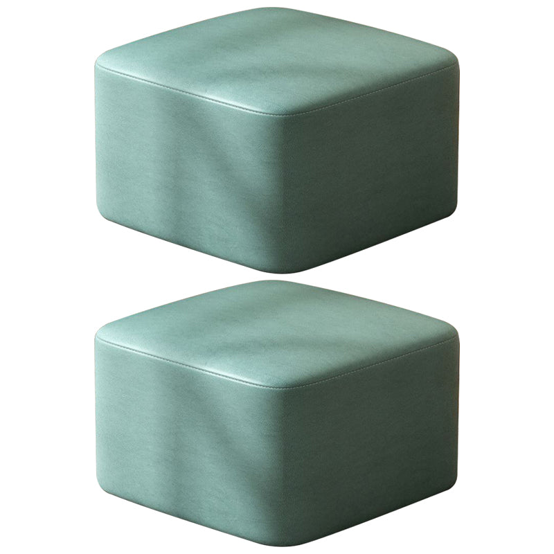 Modern Stain Resistant Standard Round Yellow Leather Ottoman for Living Room