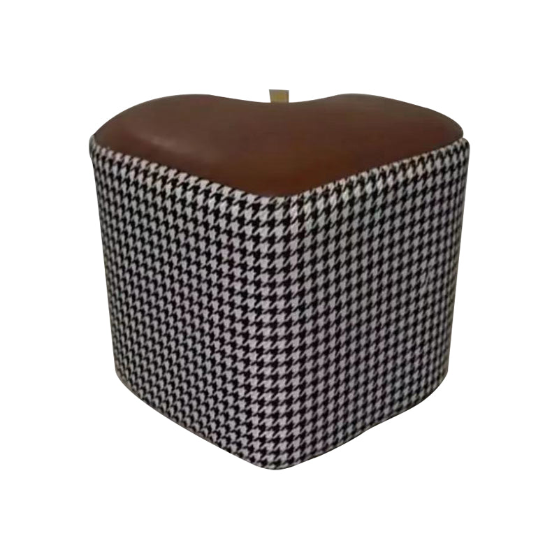 Ottoman Faux Leather Modern Specialty Water Resistant Houndstooth Pattern Ottoman