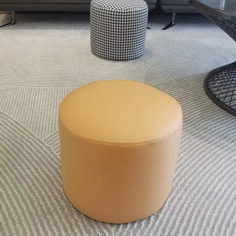 Ottoman Faux Leather Modern Specialty Water Resistant Houndstooth Pattern Ottoman