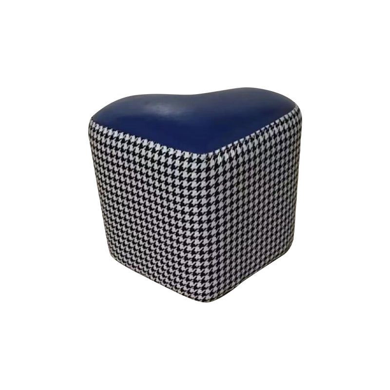 Ottoman Faux Leather Modern Specialty Water Resistant Houndstooth Pattern Ottoman