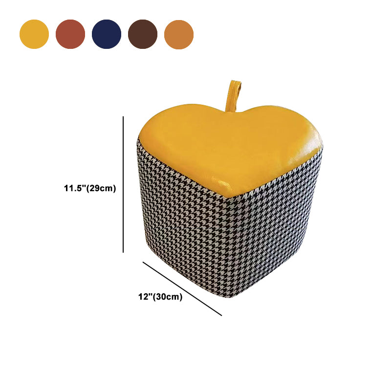 Ottoman Faux Leather Modern Specialty Water Resistant Houndstooth Pattern Ottoman