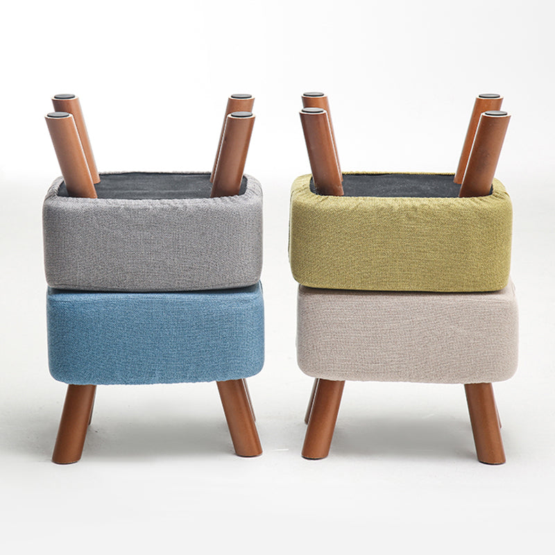 Solid Color Tear Resistant Ottoman Modern Blue Standard for Home Drawing Room