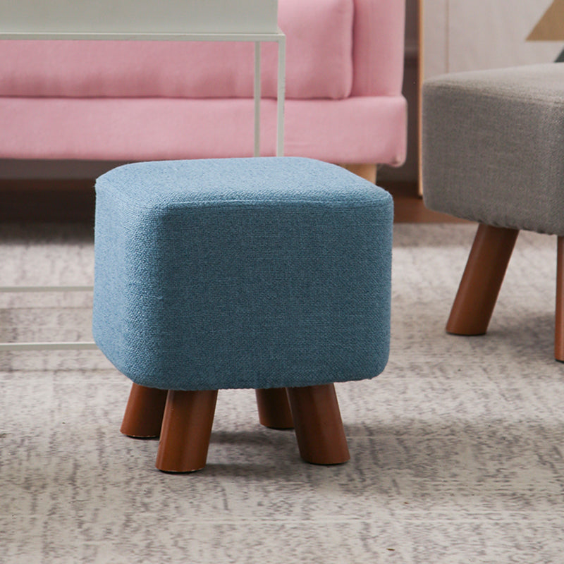 Solid Color Tear Resistant Ottoman Modern Blue Standard for Home Drawing Room