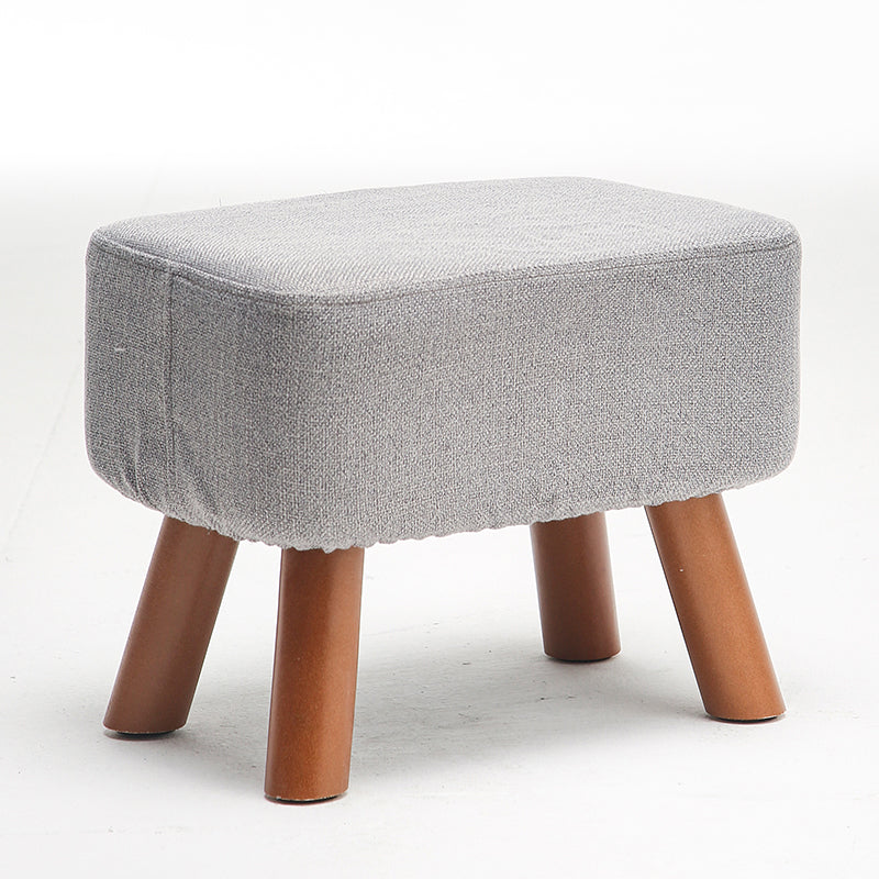 Solid Color Tear Resistant Ottoman Modern Blue Standard for Home Drawing Room