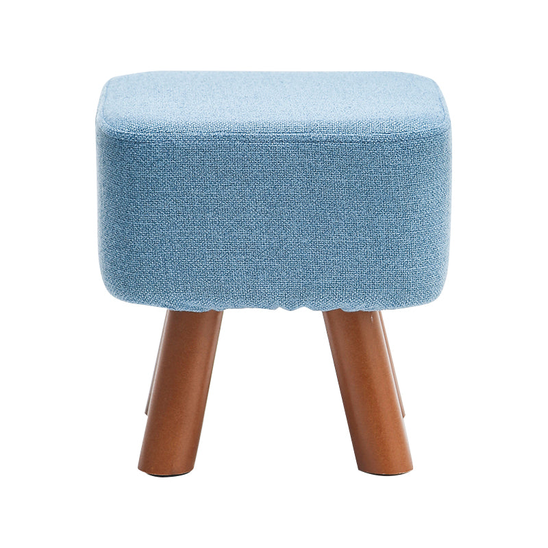 Solid Color Tear Resistant Ottoman Modern Blue Standard for Home Drawing Room