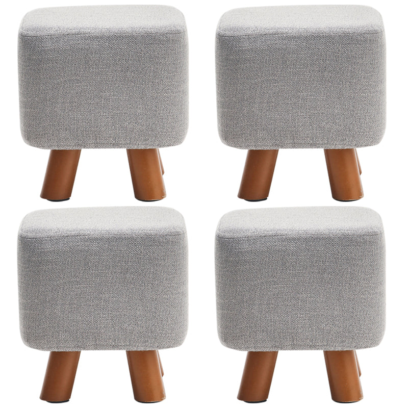 Solid Color Tear Resistant Ottoman Modern Blue Standard for Home Drawing Room