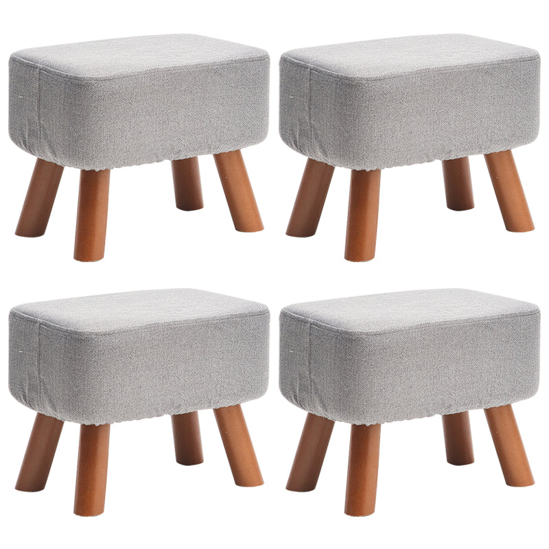 Solid Color Tear Resistant Ottoman Modern Blue Standard for Home Drawing Room