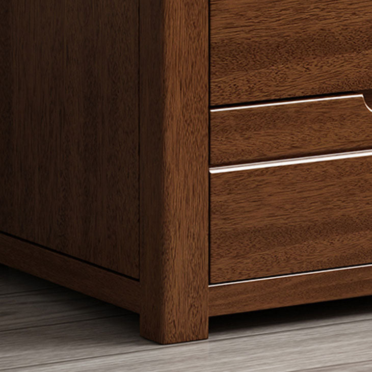 Modern Walnut Lingerie Chest Vertical Storage Chest Dresser with Drawers