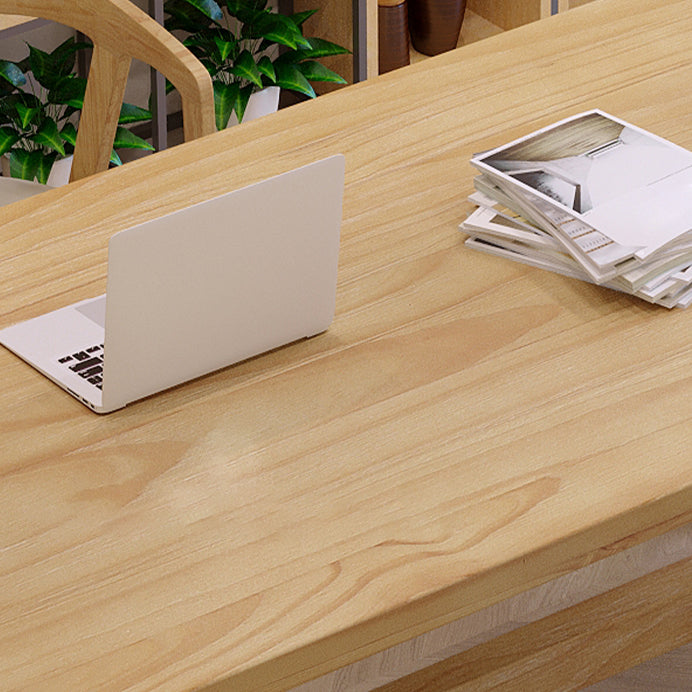 Modern Style Office Desk Solid Wood Trestle Writing Desk for Home