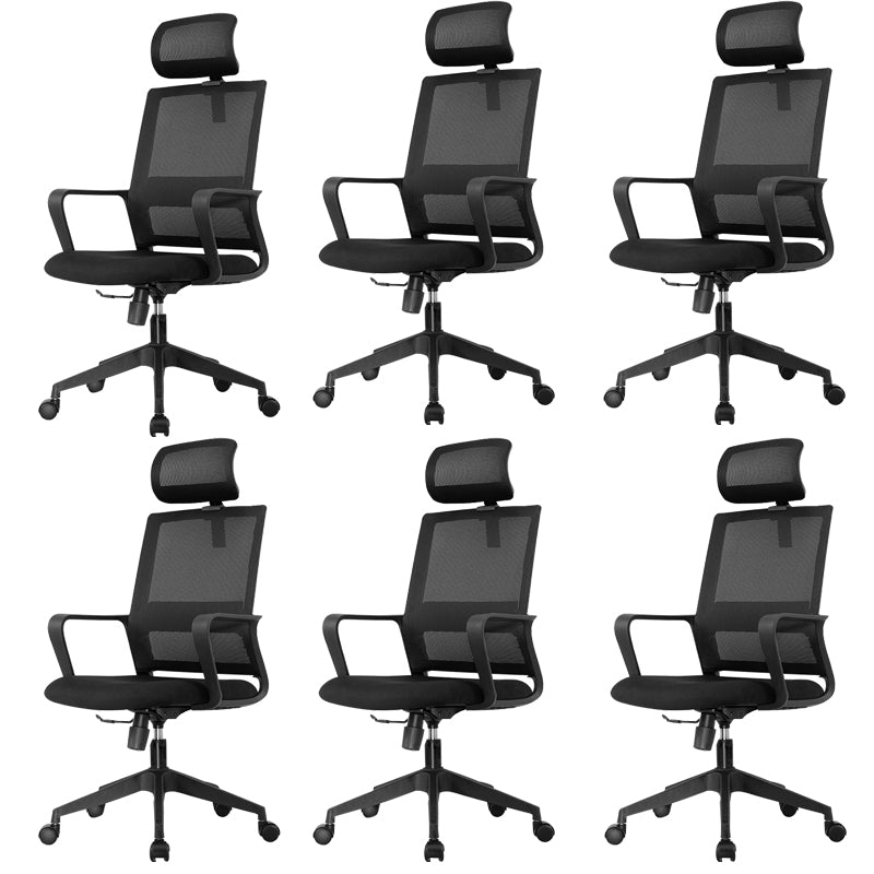 Modern Desk Chair Mid-Back Home Office Chair in Black No Distressing