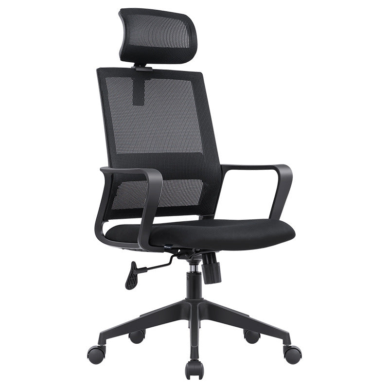 Modern Desk Chair Mid-Back Home Office Chair in Black No Distressing