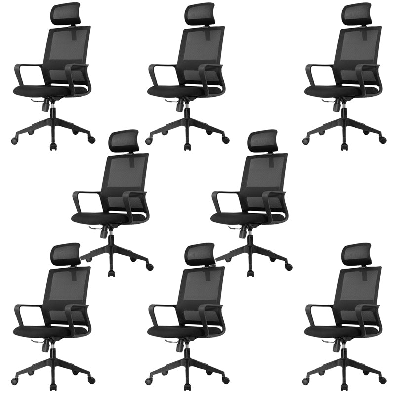 Modern Desk Chair Mid-Back Home Office Chair in Black No Distressing