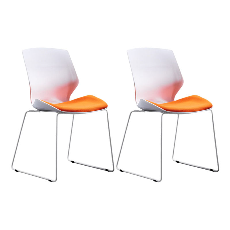 Modern Armless Upholstered Task Chair No Wheels Office Chair