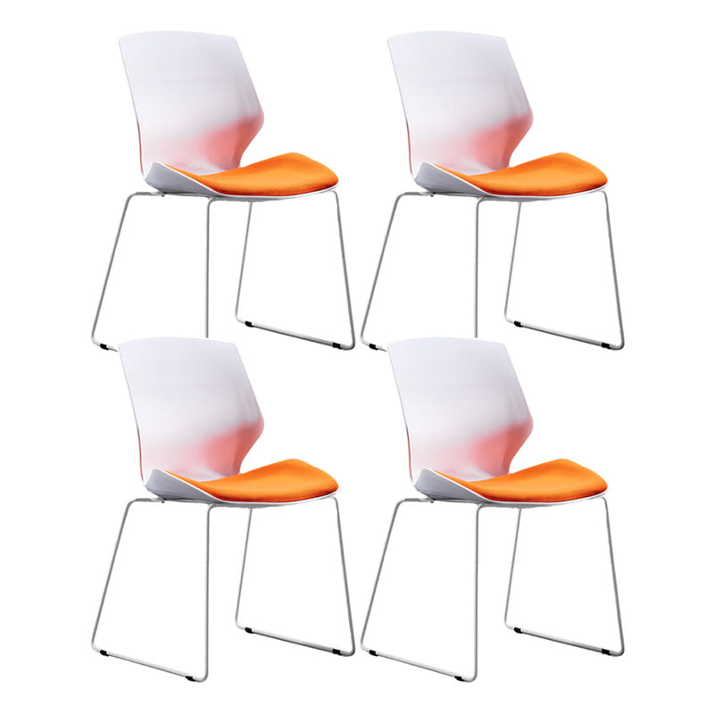 Modern Armless Upholstered Task Chair No Wheels Office Chair