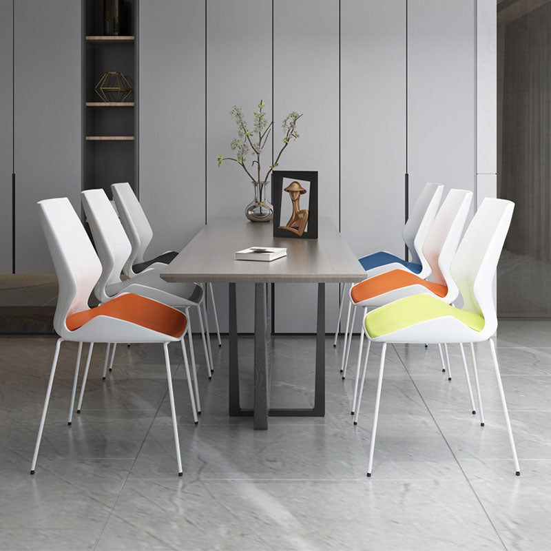 Modern Armless Upholstered Task Chair No Wheels Office Chair