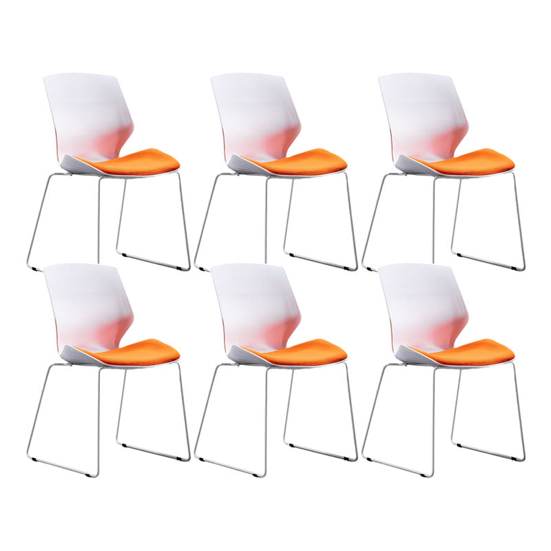 Modern Armless Upholstered Task Chair No Wheels Office Chair