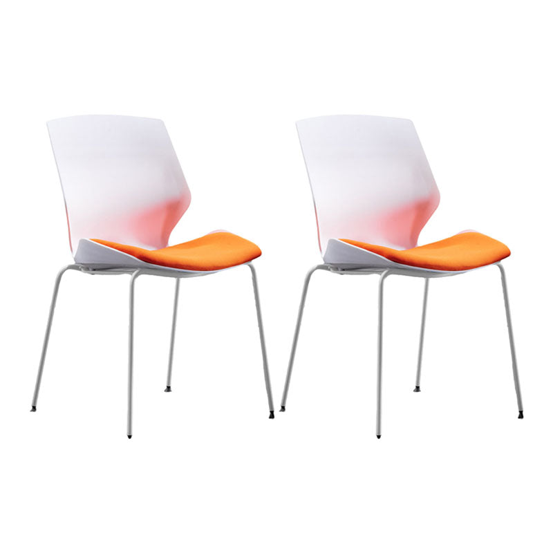 Modern Armless Upholstered Task Chair No Wheels Office Chair