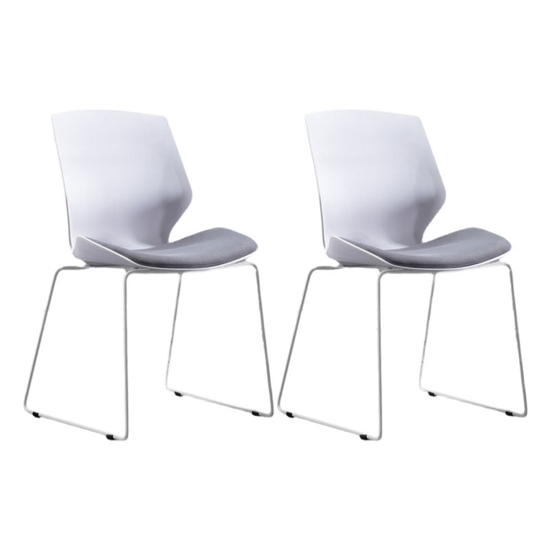 Modern Armless Upholstered Task Chair No Wheels Office Chair