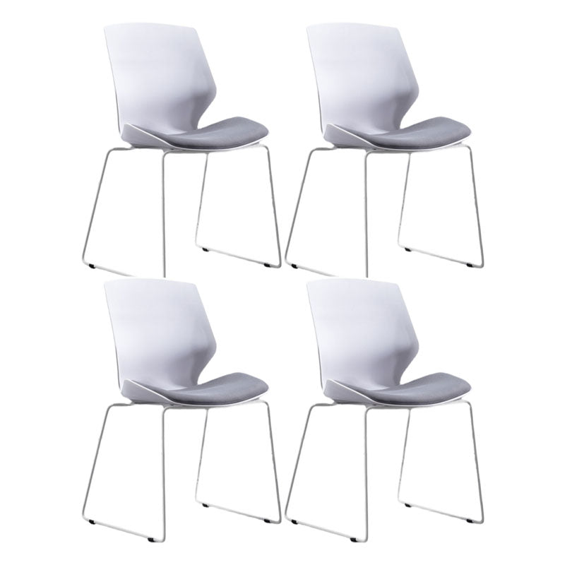 Modern Armless Upholstered Task Chair No Wheels Office Chair