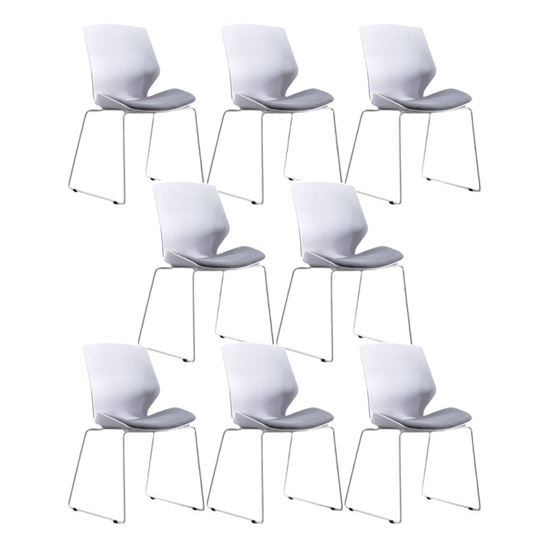 Modern Armless Upholstered Task Chair No Wheels Office Chair