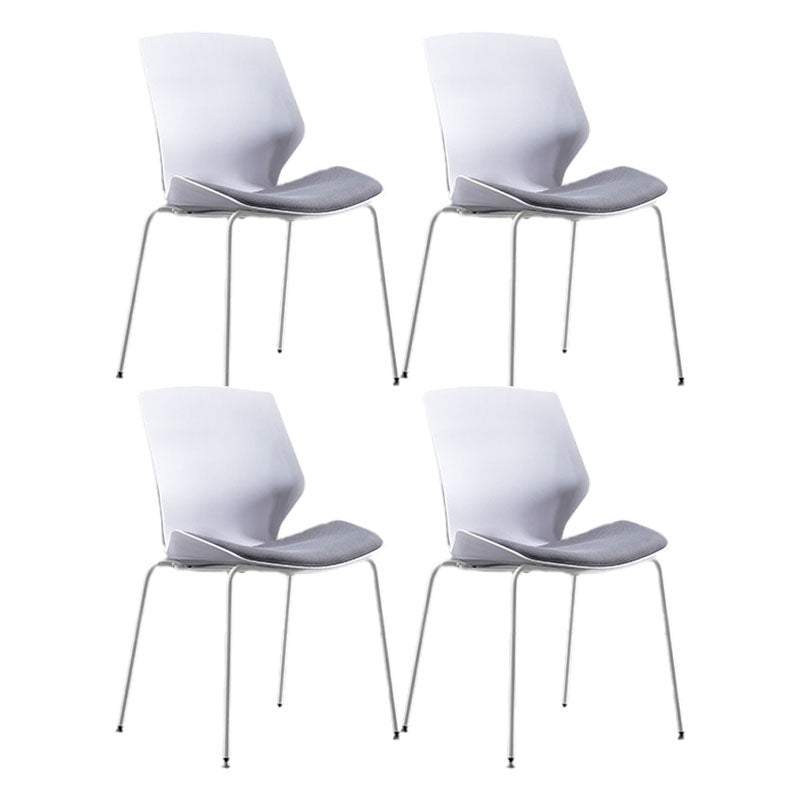 Modern Armless Upholstered Task Chair No Wheels Office Chair