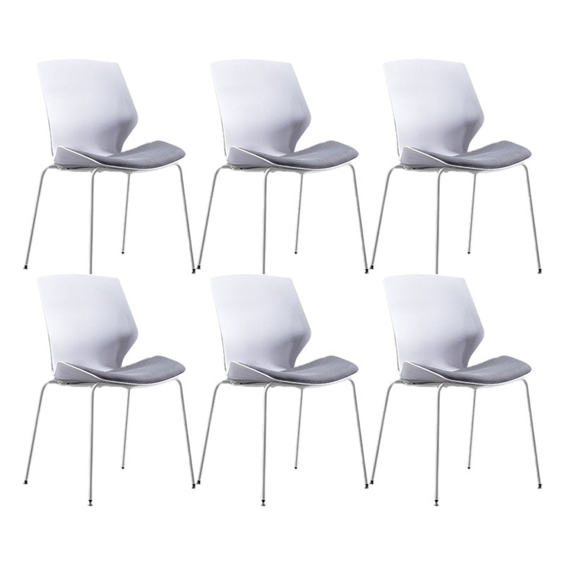 Modern Armless Upholstered Task Chair No Wheels Office Chair