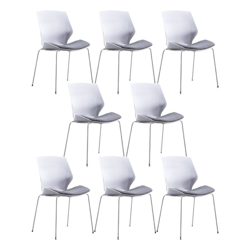 Modern Armless Upholstered Task Chair No Wheels Office Chair